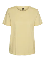 Remera de algodón orgánico negro, de manga corta con vuelta en el dobladillo, cuello redondo y calce regular.