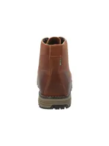 Botín de cuero engrasado color marrón RKF, modelo Balma, con cordones bicolor, suela de goma antideslizante y costuras reforzadas.