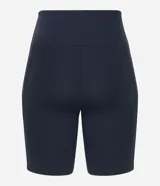 Bermuda deportiva azul de poliamida, con cintura alta y corte ajustado.