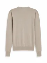 Buzo Boston negro de punto fino, con cuello redondo y mangas largas.