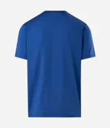 Remera deportiva Get Over de color azul, con tecnología dry, cuello redondo, manga corta y estampa frontal localizada con el texto "Heritage".