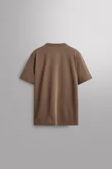 Camiseta regular fit de Zara Athleticz confeccionada en tejido de algodón, en color gris oscuro, con cuello redondo acabado en rib doble y manga corta.