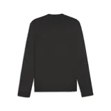 Buzo deportivo Puma Train Sweat de hombre, color negro, de manga larga con logo Puma en blanco en el pecho y escudo del Club Atlético Peñarol en amarillo.