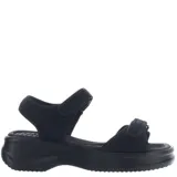 Sandalias de plataforma baja con tiras de ajuste con velcro, confeccionadas en material sintético y textil, con diseño ergonómico.