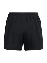 Shorts deportivos Under Armour Fly By 2in1 de color negro, con diseño de doble capa que incluye un pantalón corto exterior ligero y calza de compresión interior. Presenta cintura elástica con cordón ajustable y el logo reflectante de la marca en la pierna.
