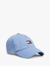 Gorra de béisbol celeste de algodón con logo de Tommy Jeans bordado en el frente.