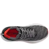 Championes Saucony Echelon 9 de hombre, color gris con detalles en negro y rojo.