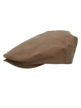 Boina marrón de canvas engrasado, con forro interior de algodón orgánico.