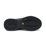 Sneaker Caterpillar modelo Voltage, color negro con detalles plateados y amarillos, confeccionada en cuero y malla, con suela robusta de goma.