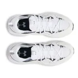 Championes deportivos Under Armour modelo Infinite MVMNT, color blanco con detalles en gris. Presentan un diseño de materiales mixtos en el empeine, tecnología de amortiguación UA HOVR+ para mayor retorno de energía y suela exterior de goma Thinweb para mayor durabilidad.