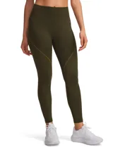 Calza deportiva larga color verde militar, de tiro alto y corte ajustado. Presenta paneles texturizados en la parte inferior de las piernas y logo de la marca en la cintura.