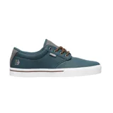 Championes de skate Etnies Jameson 2 Eco, color azul con detalles en gris y cordones marrones.