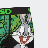 Calzoncillos bóxer de la marca PSD con estampado de Bugs Bunny, cintura elástica con logo de la marca en color verde.
