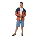 Campera con capucha Rusty Aidan, color azul y naranja.