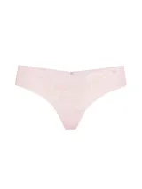 Panty tipo colaless de algodón elástico en color rosado melange, con diseño de talle bajo y bordes sin costuras para un acabado invisible bajo la ropa.