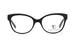 Armazón para lentes de acetato negro, con forma de ojo de gato.