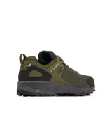 Championes de trekking Columbia modelo Peakfreak II Outdry, color verde militar con detalles en negro y gris, tecnología impermeable OutDry y suela de alta tracción.