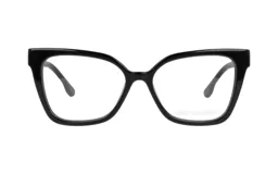 Armazón para lentes Demenego modelo 160/55, de diseño cat-eye y color negro brillante.