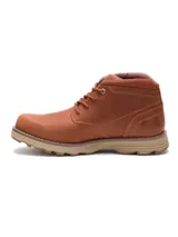 Bota impermeable Caterpillar modelo Elude WP de cuero marrón, con cordones, suela de goma y entresuela beige.