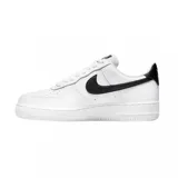 Championes Nike Air Force 1 de corte bajo, color blanco con detalles en textura de piel de serpiente en tono bronce en el swoosh lateral y en el talón.