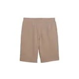 Short Puma Ess 2 de felpa color gris oscuro, con cintura elástica y logo de la marca bordado en la pierna izquierda.