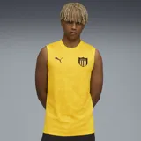 Musculosa de entrenamiento Puma del Club Atlético Peñarol, modelo CAP 78213402. Color amarillo con diseño gráfico sutil en tono más oscuro y detalles en negro. Incluye el logo de Puma y el escudo oficial del club en el pecho.