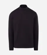 Remera térmica de manga larga para hombre, color negro, de cuello alto estilo mock neck y diseño liso.