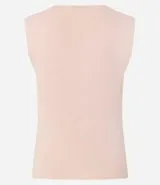 Blusa cropped de punto color beige, con escote cuadrado y breteles anchos. Diseño ajustado al cuerpo confeccionado en tejido retilíneo.