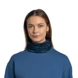 Cuello multifuncional Buff Original Ecostretch con estampado abstracto en tonos azules.