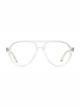 Lentes tipo aviador con montura transparente y cristales con filtro de luz azul y protección UV400.