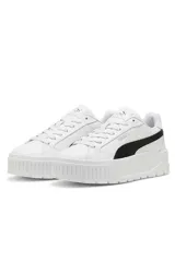 Championes Puma Karmen II L, modelo de plataforma en color blanco con franja lateral negra.