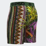 Calzoncillos bóxer PSD con estampado de hojas tropicales y motivos geométricos aztecas.