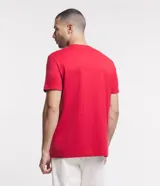 Remera basica masculina Marfinno de corte comfort, confeccionada en algodon peruano de color azul marino, con cuello redondo y mangas cortas de diseño liso.