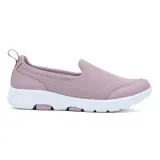 Championes deportivos slip-on Hi-tec para mujer, color rosado con capellada de malla transpirable, suela blanca amortiguada y tirador en el talón para facilitar el calce.