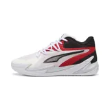 Championes de básquet Puma Dagger, color blanco con detalles en negro y rojo.