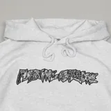 Buzo hoodie negro con bolsillo tipo canguro y estampado del logo de la marca en color blanco.