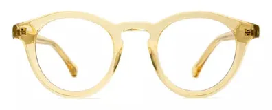 Armazón de receta unisex color arena, con forma panto y detalle en el puente. Fabricado en acetato con núcleo de metal plateado en las patillas y patillas antideslizantes.