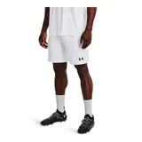 Short deportivo Under Armour modelo Golazo 3.0, color blanco, confeccionado en tejido UA Tech™ ligero, de secado rápido y ultrasuave. Presenta cintura elástica con cordón interno, aberturas laterales en el bajo y logo de la marca estampado en la pierna.
