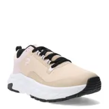 Championes deportivos Push modelo Tirol, color beige con detalles en negro y blanco. Presentan una suela robusta con relieve, cordones negros y una estructura de malla transpirable con refuerzos sintéticos.