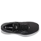 Championes de running Saucony Ride 15, color negro con detalles en gris y blanco. Cuentan con tecnología PWRRUN para mayor amortiguación y comodidad.