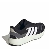 Championes deportivos Adidas modelo Lightshift 2.0, color negro con detalles en blanco. Presentan una combinación de malla y materiales sintéticos en el exterior, con las icónicas tres tiras laterales en blanco y mediasuela con tecnología Lightmotion para mayor amortiguación.