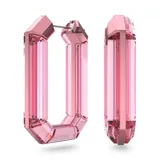 Aros de aro Swarovski, modelo Lucent, color rosa, con cierre oculto.