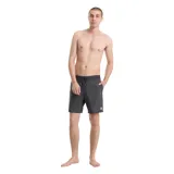 Short de baño Volcom color gris oscuro con estampado geométrico de estrellas pequeñas en tono violeta. Presenta cintura elástica con cordón de ajuste frontal y corte corto.