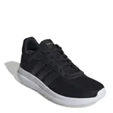 Championes Adidas Lite Racer 4.0, color negro con detalles en blanco, con las tres tiras características de la marca en los laterales y suela Cloudfoam.