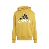 Canguro Adidas Essentials color mostaza con capucha, cordones ajustables, bolsillo tipo canguro y logo de Adidas estampado en el pecho.