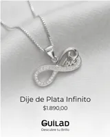 Dije de plata 925 con diseño de símbolo de infinito y la palabra Love grabada, decorado con circonias engastadas.