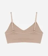 Soutien blanco de poliamida y elastano, con relleno removible y sin costuras.