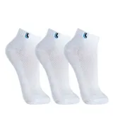 Pack de tres pares de medias blancas de algodón con caña corta y diseño de red.