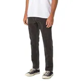 Pantalon de pana color negro, de corte recto ajustado, con textura de 16 hilos y cierre frontal.