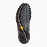 Zapato de senderismo Merrell Intercept color verde oliva con detalles en negro. Capellada de cuero flor, lengüeta con fuelle, puntera resistente a la abrasión, forro de malla transpirable, plantilla anatómica Ortholite, entresuela de espuma EVA moldeada por compresión, cámara de aire Merrell Air Cushion en el talón y suela Vibram.